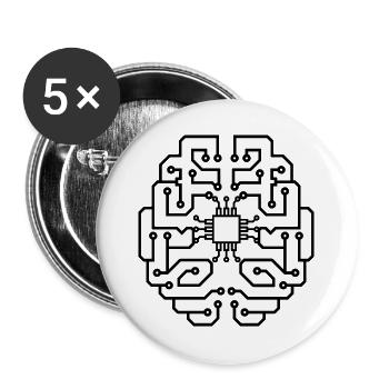 electrician electrical electronics occupation voltage CPU - Buttons large 2.2''/56 mm (5-pack) - white - Front