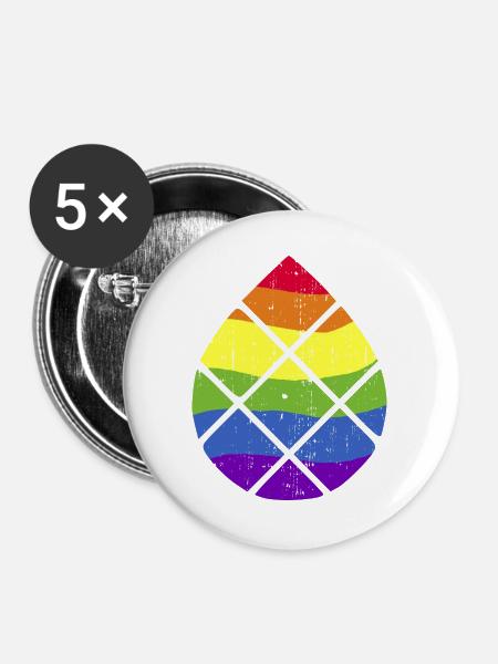 Augsburg Zirbelnuss LGBT LGBTQPlus - Buttons groß 56 mm (5er Pack) - Weiß