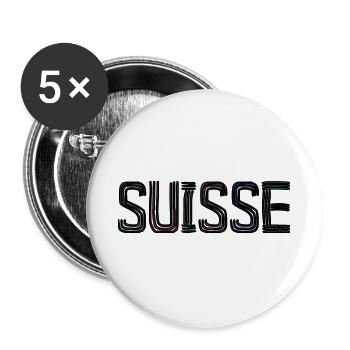 SUISSE. PAYS - Lot de 5 grands badges (56 mm) - blanc - Devant