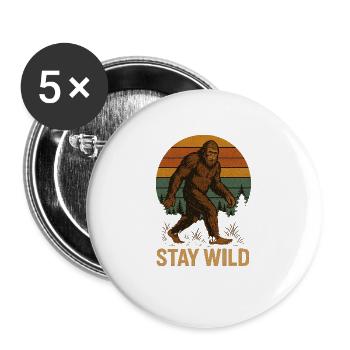 Stay Wild - Buttons groß 56 mm (5er Pack) - Weiß - Vorne