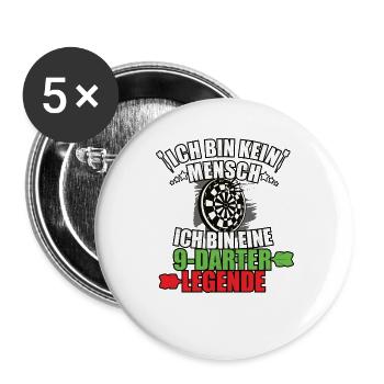 9Darter Legende - Buttons groß 56 mm (5er Pack) - Weiß - Vorne