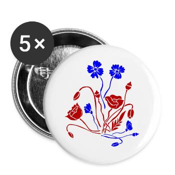Flower Picture Flowers - Buttons large 2.2''/56 mm (5-pack) - white - Front