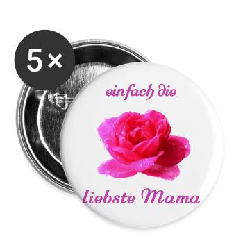 liebste Mama Muttertag - Buttons groß 56 mm (5er Pack) - Weiß - Vorne