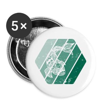 Koi - Buttons groß 56 mm (5er Pack) - Weiß - Vorne