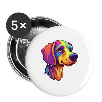 Alano Español Hunderasse Cartoon Kawaii Illustratio - Buttons groß 56 mm (5er Pack) - Weiß - Vorne