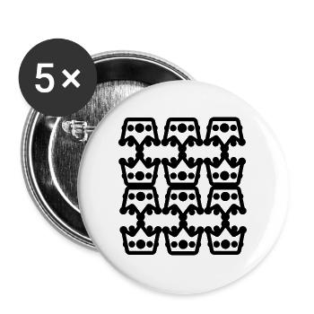 lampe-Type- design - Lot de 5 grands badges (56 mm) - blanc - Devant