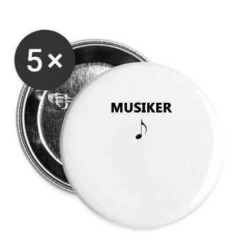 Musiker | Musik | Musiknote - Buttons groß 56 mm (5er Pack) - Weiß - Vorne
