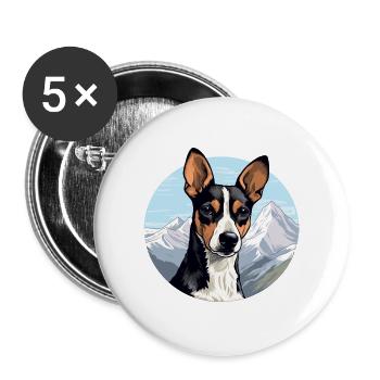 Decker Ratte Terrier Hunderasse Cartoon Kawaii Waterc - Buttons groß 56 mm (5er Pack) - Weiß - Vorne