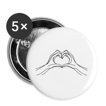 Sincère - Lot de 5 grands badges (56 mm) - blanc - Devant