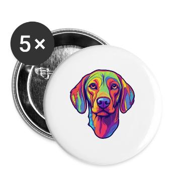 Schweizer Laufhund Hunderasse Cartoon Kawaii Illust - Buttons groß 56 mm (5er Pack) - Weiß - Vorne