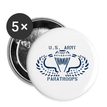 AVM Airborne Wing USA WWII v2024mnd09 USflagBlau - Buttons groß 56 mm (5er Pack) - Weiß - Vorne