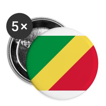 Demokratische Republik Kongo - Buttons groß 56 mm (5er Pack) - Weiß - Vorne