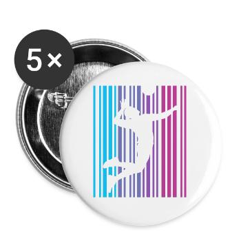 Volleyball Retro Volleyballspieler Volleyballer - Buttons groß 56 mm (5er Pack) - Weiß - Vorne