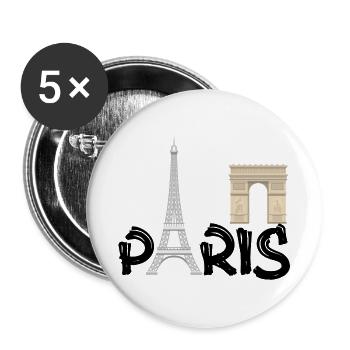 PARIS - Buttons groß 56 mm (5er Pack) - Weiß - Vorne
