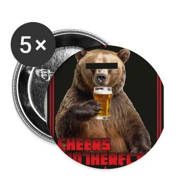 Cheers Motherfckr - Buttons groß 56 mm (5er Pack) - Weiß - Vorne