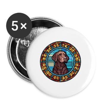 Armenische Gampr Hunderasse Buntes Glas Bunt Wa - Buttons groß 56 mm (5er Pack) - Weiß - Vorne