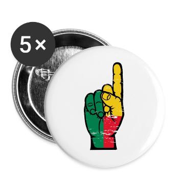 Benin Flagge Nummer 1 used - Buttons groß 56 mm (5er Pack) - Weiß - Vorne