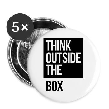 Think Outside The Box - Buttons groß 56 mm (5er Pack) - Weiß - Vorne