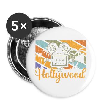Hollywood Camera Vintage - Buttons groß 56 mm (5er Pack) - Weiß - Vorne