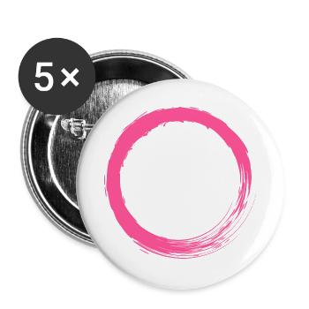 Rosa Kreis Kreisform anpassbar - Buttons groß 56 mm (5er Pack) - Weiß - Vorne