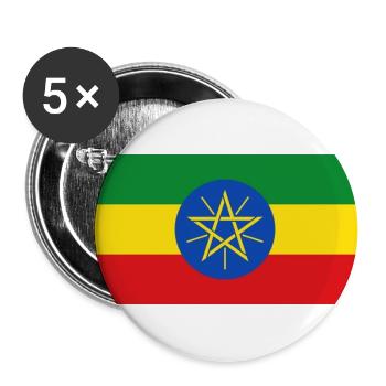 Äthiopien - Buttons groß 56 mm (5er Pack) - Weiß - Vorne