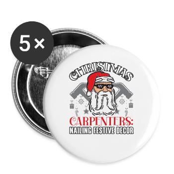 Dashing Through The Toothpaste Zahnmedizinische We - Buttons groß 56 mm (5er Pack) - Weiß - Vorne
