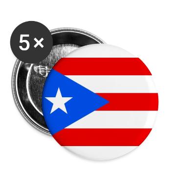 Puerto Rico – Flagge von Puerto Rico im Kontrast - Buttons groß 56 mm (5er Pack) - Weiß - Vorne