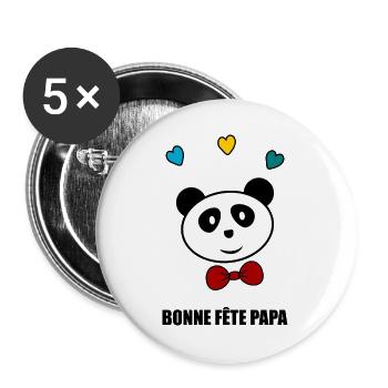 - GUTE PARTY, DAD. - DAD. VATERTAG. Frohe Party - Buttons groß 56 mm (5er Pack) - Weiß - Vorne