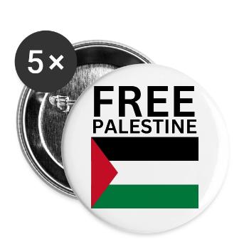 Free palestine flag | Gaza - Buttons groß 56 mm (5er Pack) - Weiß - Vorne