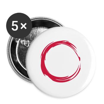 Kreis Design Symbol - Buttons groß 56 mm (5er Pack) - Weiß - Vorne