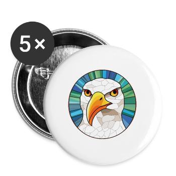 Möwe bunte Aquarell-Tier-Illustration - Buttons groß 56 mm (5er Pack) - Weiß - Vorne