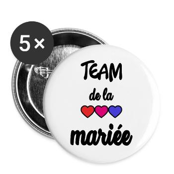 TEAM BRIDAL - Buttons groß 56 mm (5er Pack) - Weiß - Vorne