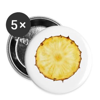 Ananas - Buttons groß 56 mm (5er Pack) - Weiß - Vorne