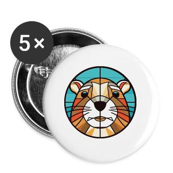 Gopher Buntes Aquarell Tier Haustier Illustration - Buttons groß 56 mm (5er Pack) - Weiß - Vorne
