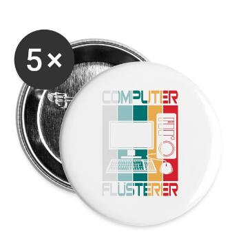 Computer Flüsterer - Buttons groß 56 mm (5er Pack) - Weiß - Vorne