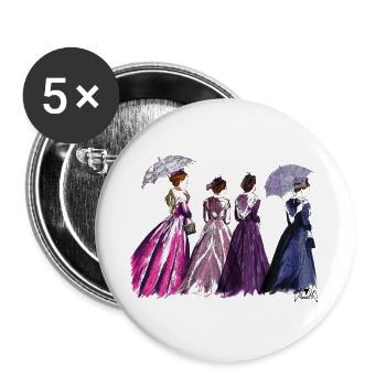 Arlesischer Regenschirm - Buttons groß 56 mm (5er Pack) - Weiß - Vorne