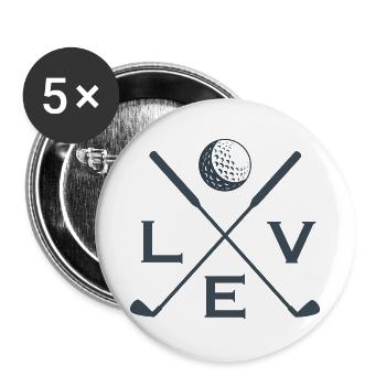 Love Golf Golf Spieler Golf-Spielen Geschenk - Buttons groß 56 mm (5er Pack) - Weiß - Vorne