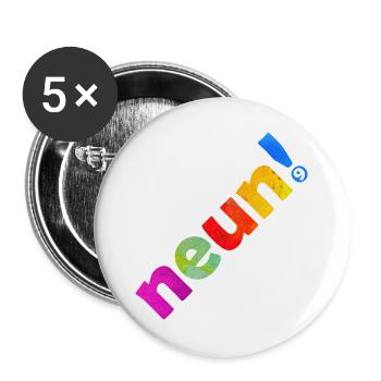 NEUN 9 JAHRE 9. GEBURTSTAG - Buttons groß 56 mm (5er Pack) - Weiß - Vorne