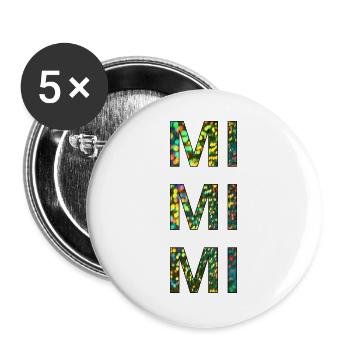 mimimi glitter - Buttons groß 56 mm (5er Pack) - Weiß - Vorne