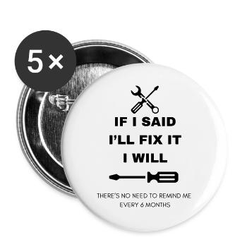 Bricoleur - Lot de 5 grands badges (56 mm) - blanc - Devant