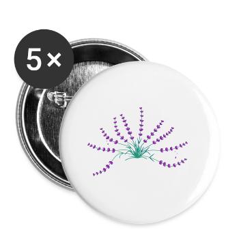 Lavendel - Buttons groß 56 mm (5er Pack) - Weiß - Vorne