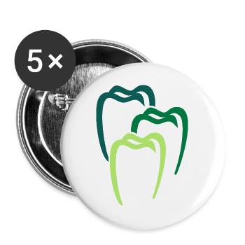 Zahn 4 Zahnarzt Dental Dentist - Buttons groß 56 mm (5er Pack) - Weiß - Vorne