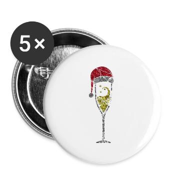 Glass Christmas Sektglas Prosecco Glas - Buttons groß 56 mm (5er Pack) - Weiß - Vorne