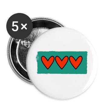 PAAR. VALENTINSTAG. ICH HABE GERADE GEHEIRATET. HERZ. HEIRATEN - Buttons groß 56 mm (5er Pack) - Weiß - Vorne