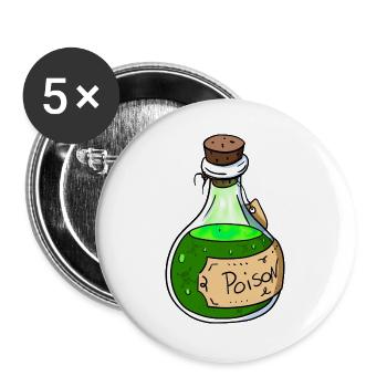 Gift Flasche - Buttons groß 56 mm (5er Pack) - Weiß - Vorne