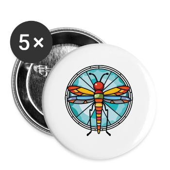 Moskito-Bunte Aquarell-Tierillustration - Buttons groß 56 mm (5er Pack) - Weiß - Vorne