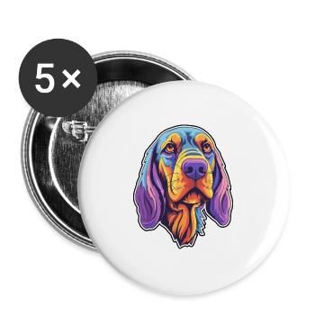 Friesische Vorstehhunderasse Cartoon Kawaii Illustra - Buttons groß 56 mm (5er Pack) - Weiß - Vorne