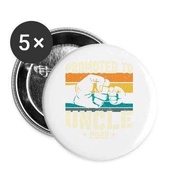 Befördert Zum Onkel 2022 - Buttons groß 56 mm (5er Pack) - Weiß - Vorne