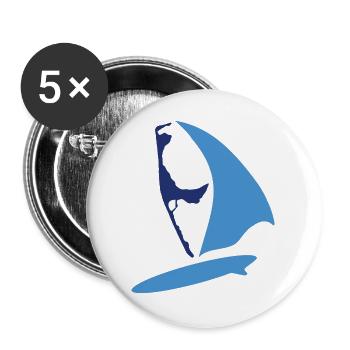 sylt surfer blau - Buttons groß 56 mm (5er Pack) - Weiß - Vorne