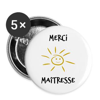 GELIEBTE. VIELEN DANK. DANKE HERRIN - Buttons groß 56 mm (5er Pack) - Weiß - Vorne